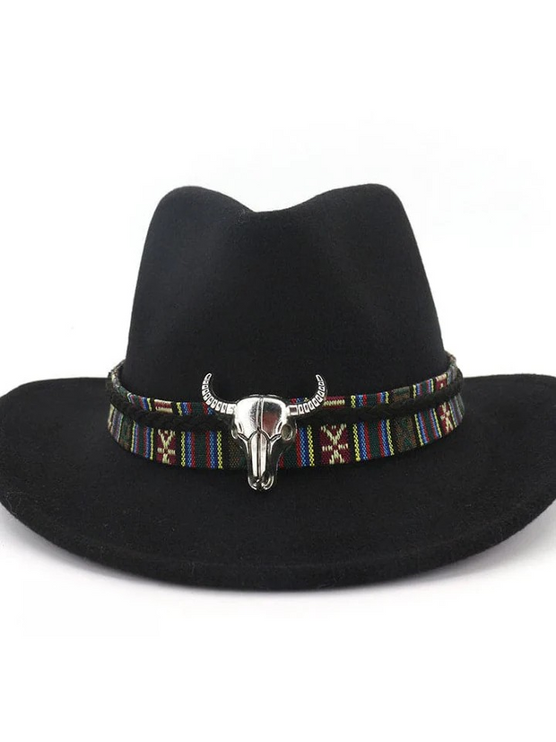 Western Bull Woven Cowboy Cowgirl Hat