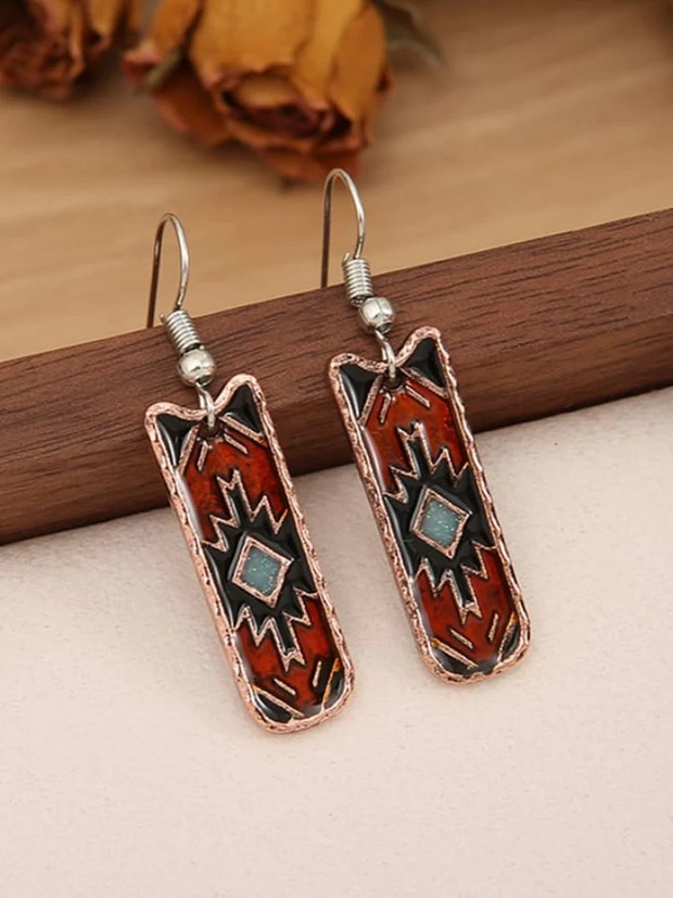 Women's Bohemian West Aztec Oil Drop Earrings