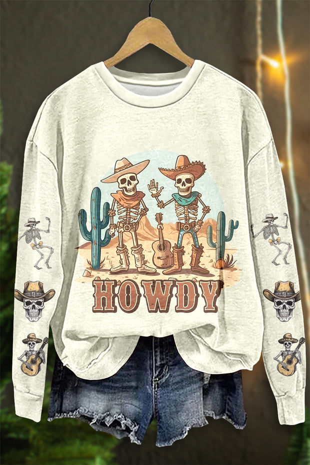 Halloween Howdy Country Skeletons Sweatshirt