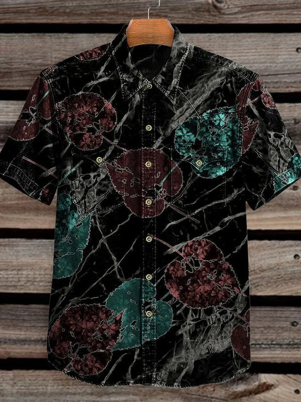 Vintage Print Casual Shirt