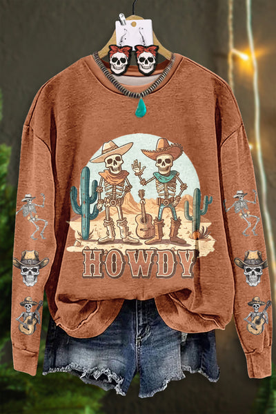 Halloween Howdy Country Skeletons Sweatshirt