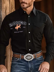 Men's Outdoor Western Print Long Sleeve Shirt