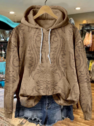 Retro Rodeo Western Casual Hoodie Sweatshirt