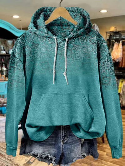 Paisley Casual Hoodie Sweatshirt