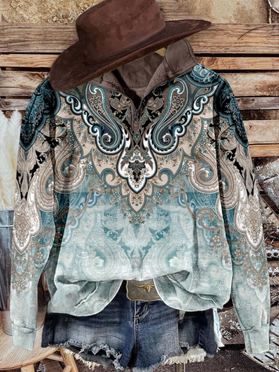 Women's Paisley Print Casual Sweatshirt