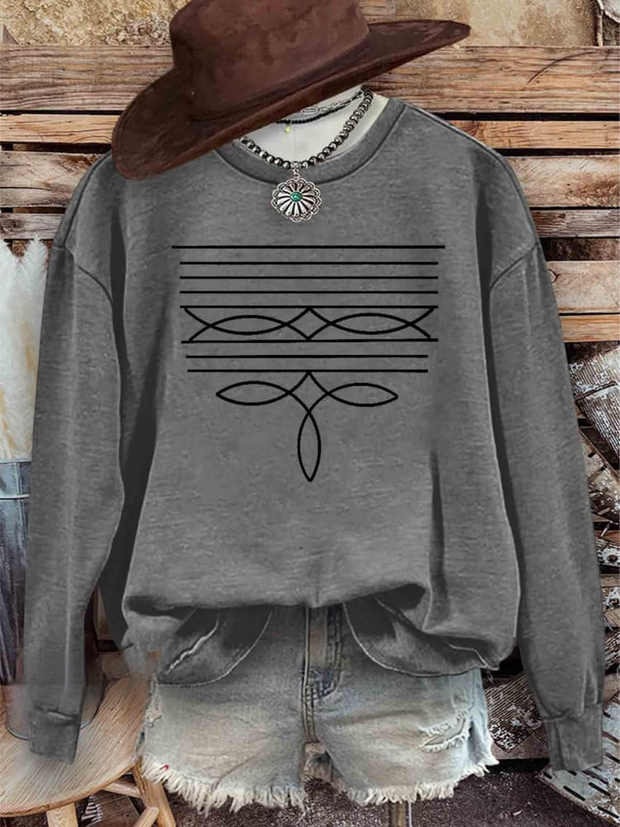 Boot Stitch Country Western Sweatshirt