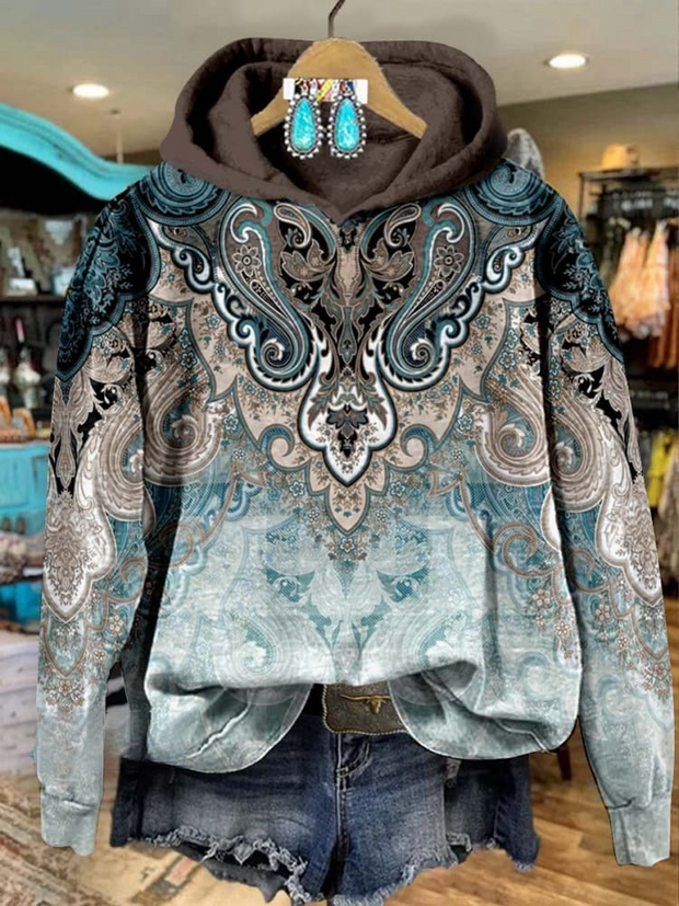 Women's Paisley Print Casual Sweatshirt