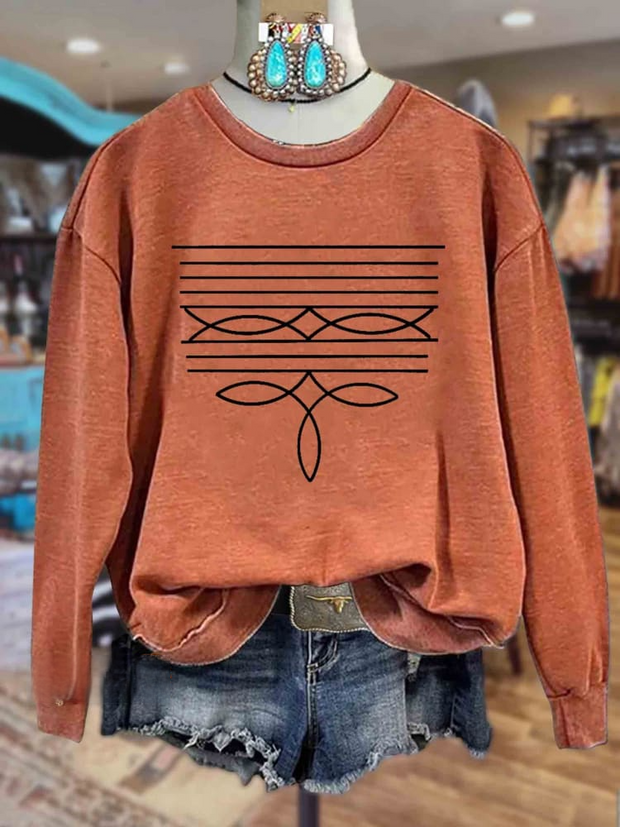 Boot Stitch Country Western Sweatshirt