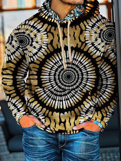 Western Aztec Graffiti Print Casual Hoodie Sweatshirt