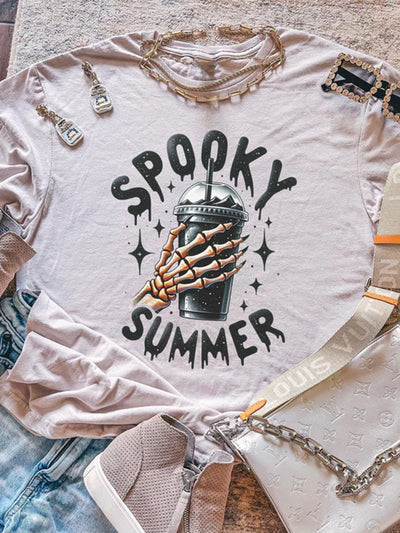 Unisex Spook Summer Print Casual Short Sleeves T-Shirt