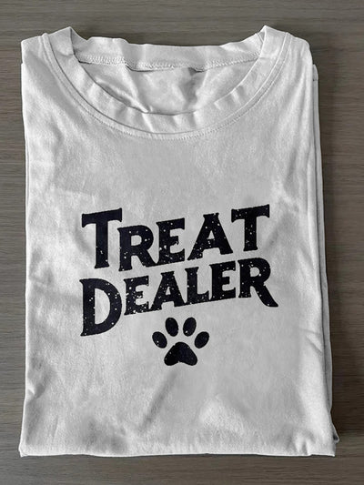 Unisex Treat Dealer Print Casual Short Sleeves T-Shirt