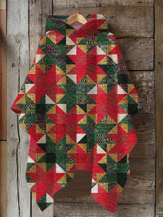 Christmas Art Print Hooded Warm Shawl