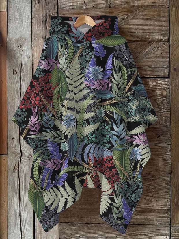 Plants and Flowers Art Print Hooded Warm Shawl