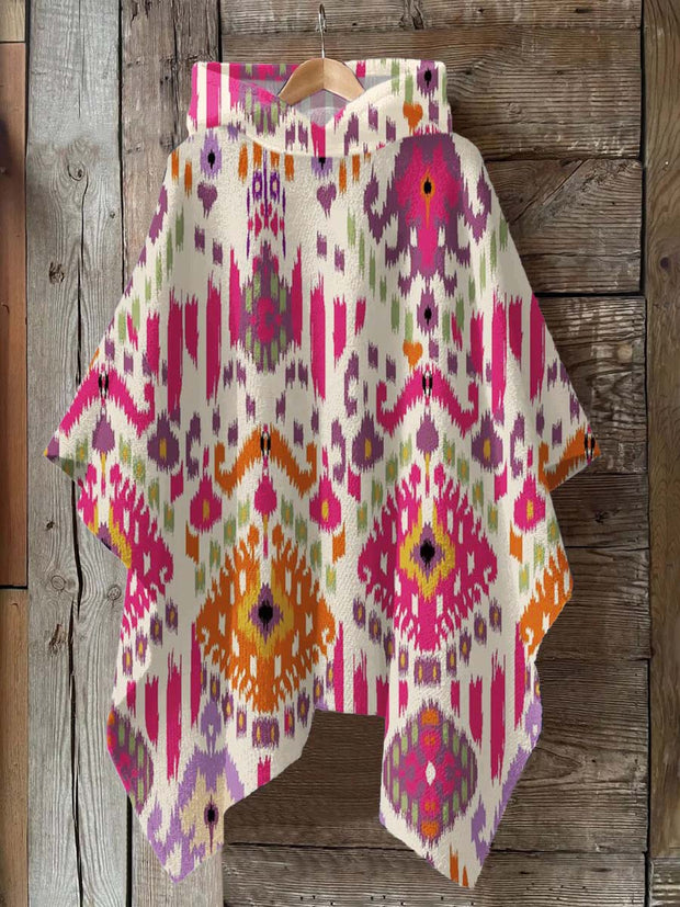 Bohemian Print Hooded Warm Shawl