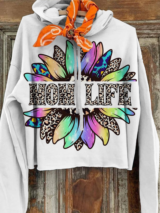 Women's Retro Pattern Printed Casual Hoodie