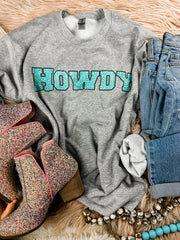 Unisex Vintage Western Cowboy Howdy Printed Crew-Neck Retro Fashion Loose Long Sleeved Sweatshirt